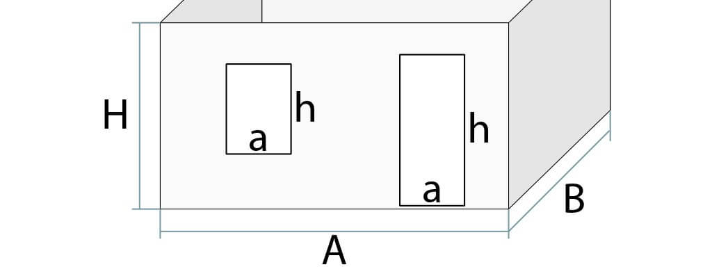Схема для расчета площади комнаты прямоугольного типа