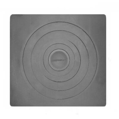 Фото: чугунная плита под казан БЛМЗ 600х600 мм, диаметр большого кольца 420 мм